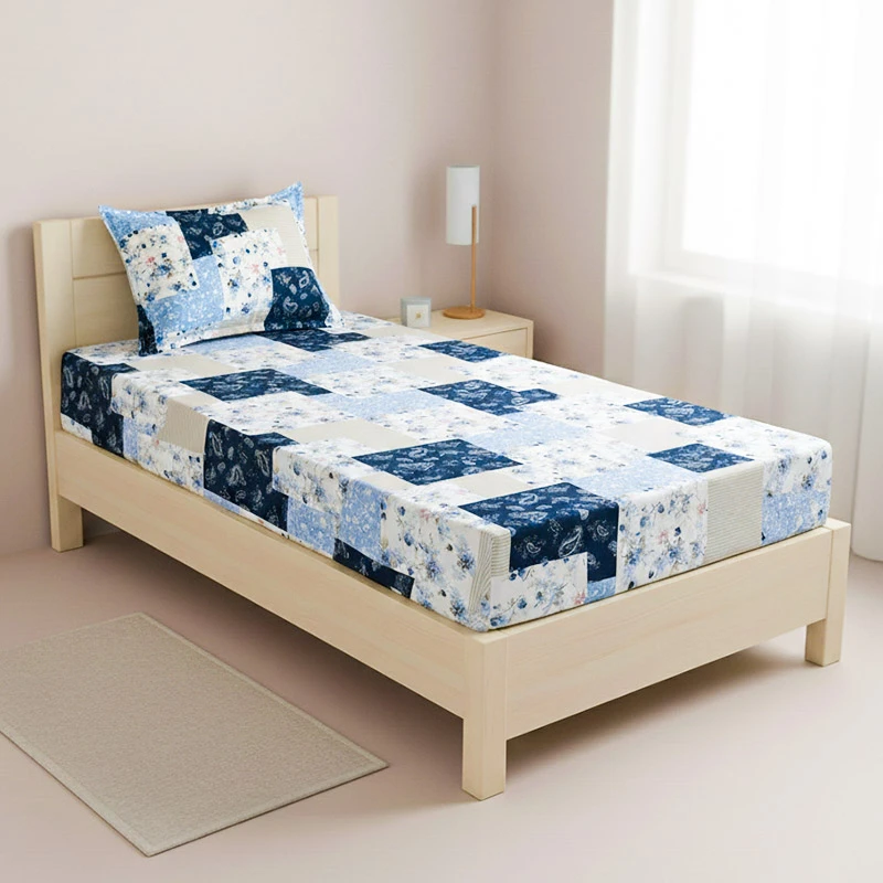 سرویس ملحفه آدنو مدل چهل تکه کد IR155 یک نفره 2 تکه