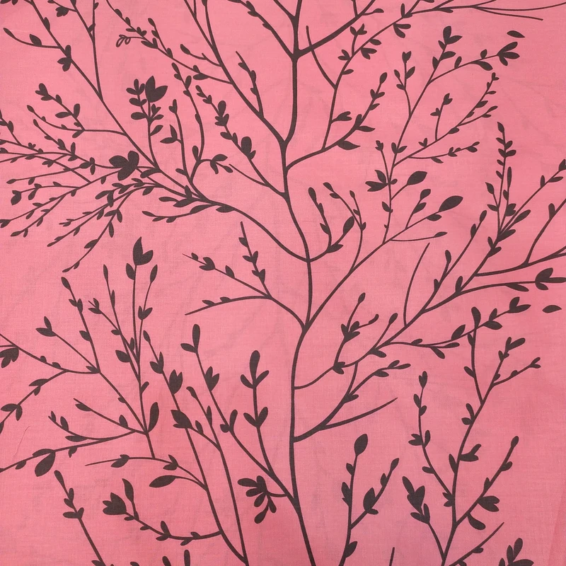 پارچه ملحفه عرض 2.4 متر فیلور مدل شاخه کد 2-110 رنگ صورتی