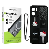 کاور موفی مدل Silicone Puffer Hello Kitty Strap مناسب برای گوشی موبایل شیائومی Redmi Note 11E به همراه بند