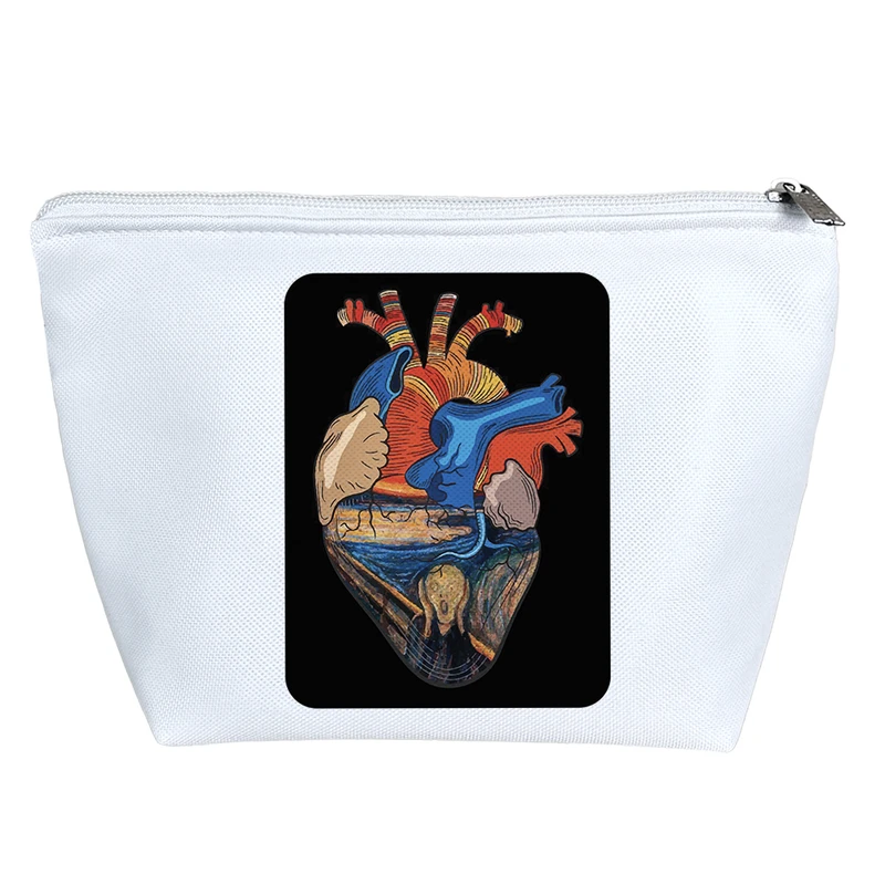 کیف لوازم آرایش دخترانه خندالو مدل قلب و نقاشی جیغ کد 6595