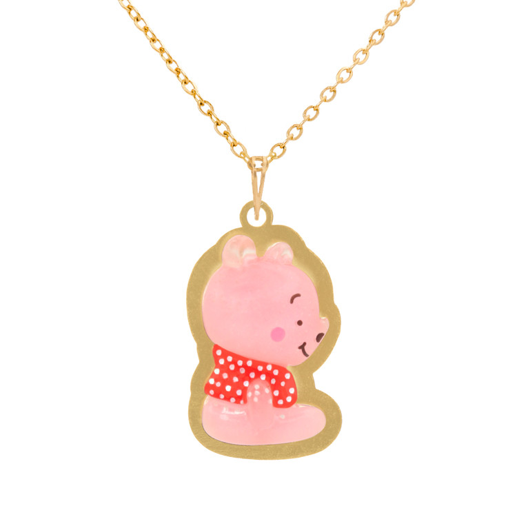 گردنبند طلا 18 عیار دخترانه ژابیز مدل پوو گردنبند طلا 18 عیار دخترانه ژابیز مدل پوو