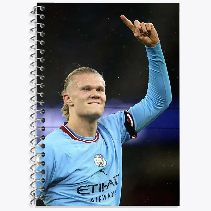 دفتر زبان 50 برگ خندالو مدل سه خط طرح ارلینگ هالند (Erling Haaland) کد 36356