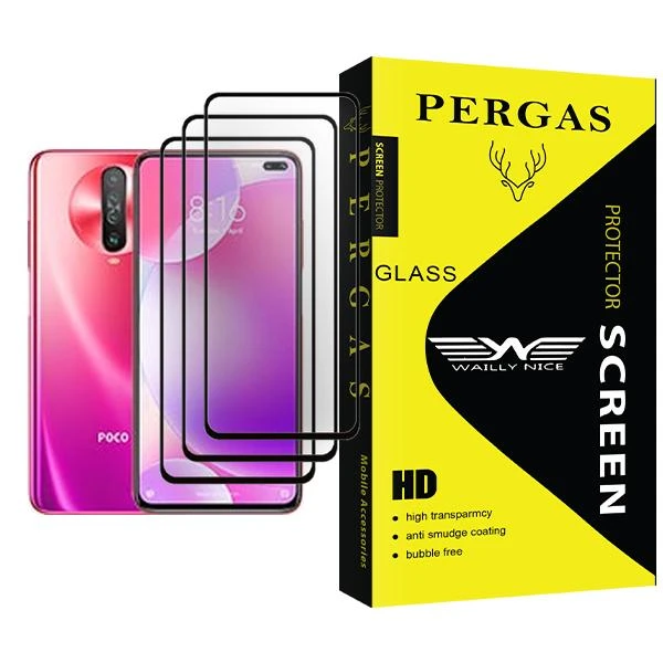 محافظ صفحه نمایش وایلی نایس مدل Pergas Glass MIX003 مناسب برای گوشی موبایل شیائومی Poco X2 بسته سه عددی