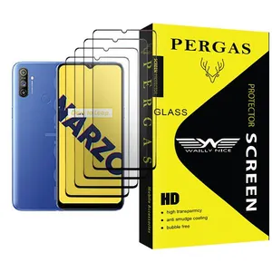 Waily Nice Pergas Glass MIX004 Screen Protector For Realme Narzo 10A Pack Of 4