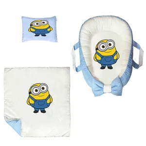 سرویس خواب سه تکه نوزاد ناریکو مدل گارد محافظ دار طرح کارتونی مینیون ها کد 0628