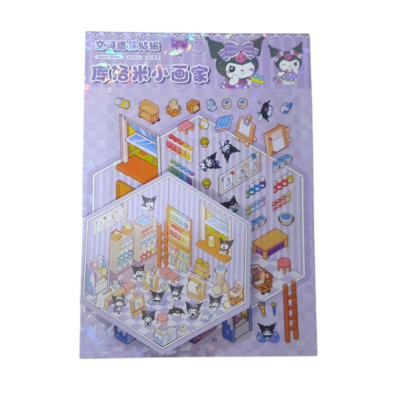 استیکر مدل سه بعدی ساخت طرح کرومی هنرمند کد mn01