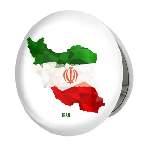 آینه جیبی خندالو طرح پرچم ایران مدل تاشو کد 23933 