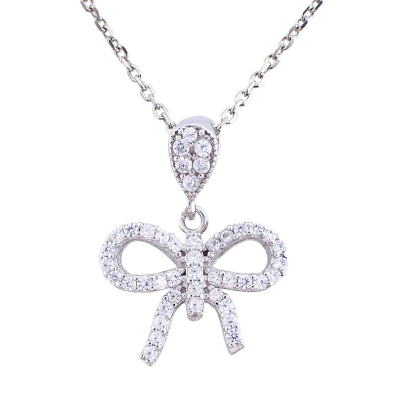 گردنبند نقره زنانه مدل پاپیون AMT_M084