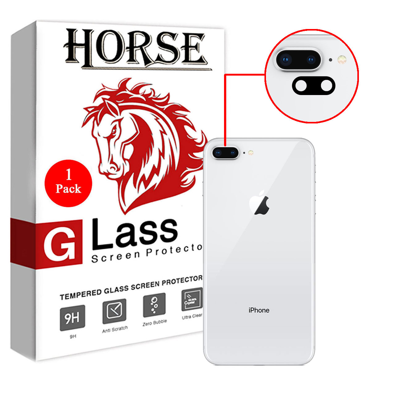 محافظ لنز دوربین نانو هورس مدل HBL مناسب برای گوشی موبایل اپل iPhone 8 Plus