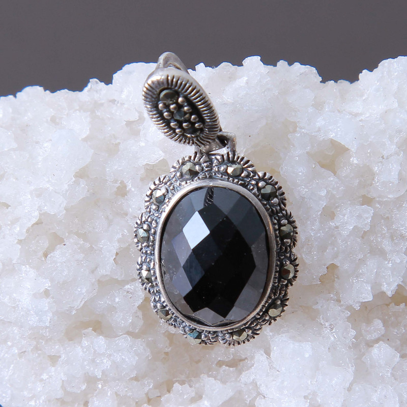 آویز گردنبند نقره زنانه بازرگانی میلادی مدل کوارتز کد PK_090