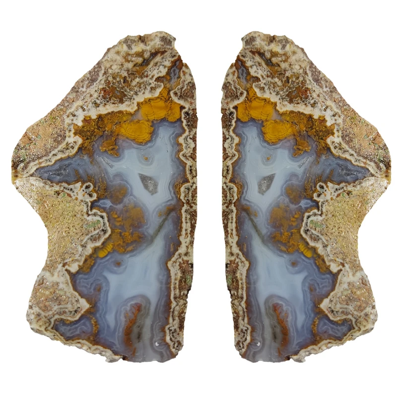 سنگ راف عقیق مدل شجر پاییزی کد 178M مجموعه 2 عددی