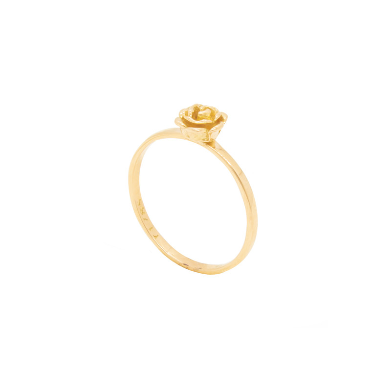 انگشتر طلا 18 عیار زنانه مدل گل رز P0020