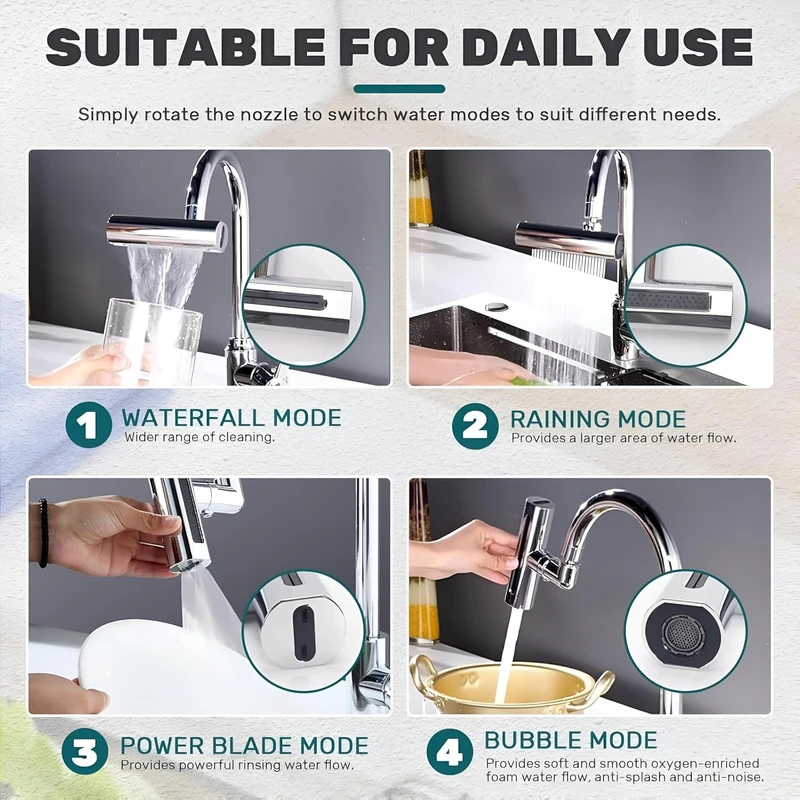 عکس شماره 13 : سری شیرآلات پاپیروس مدل چندحالته آبشاری lux