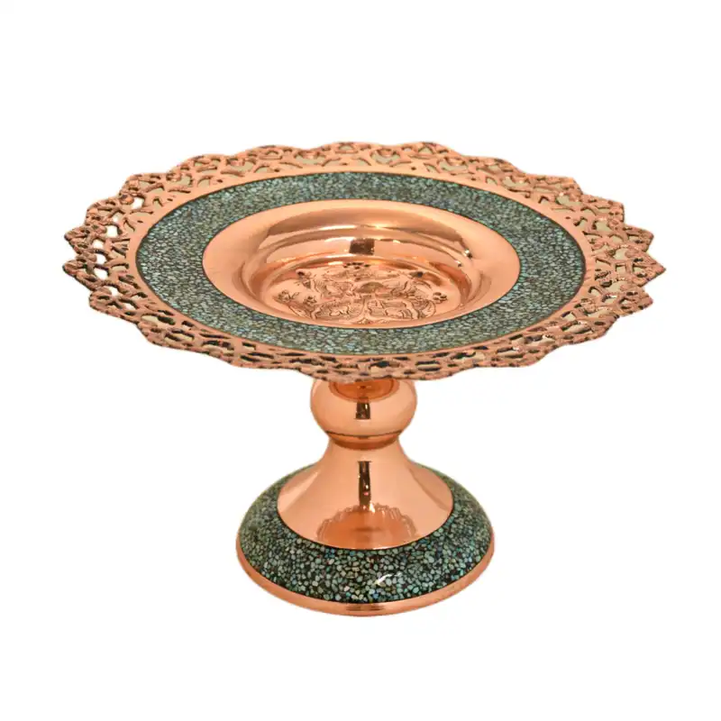 شیرینی خوری مسی مدل فیروزه کد 25