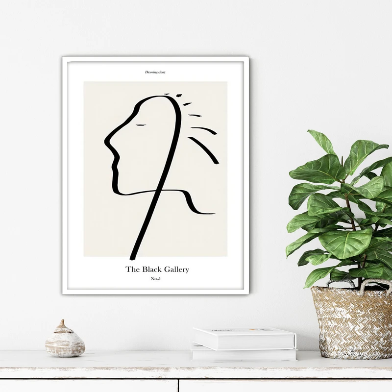 تابلو آتریسا طرح لاین آرت مدرن مدل ATFL158 فریم سفید