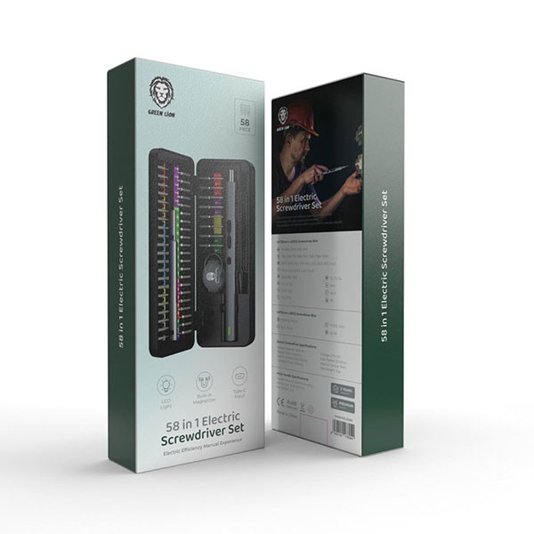 پیچ گوشتی شارژی گرین لاین مدل GN58IN1ELSD مجموعه 58 عددی