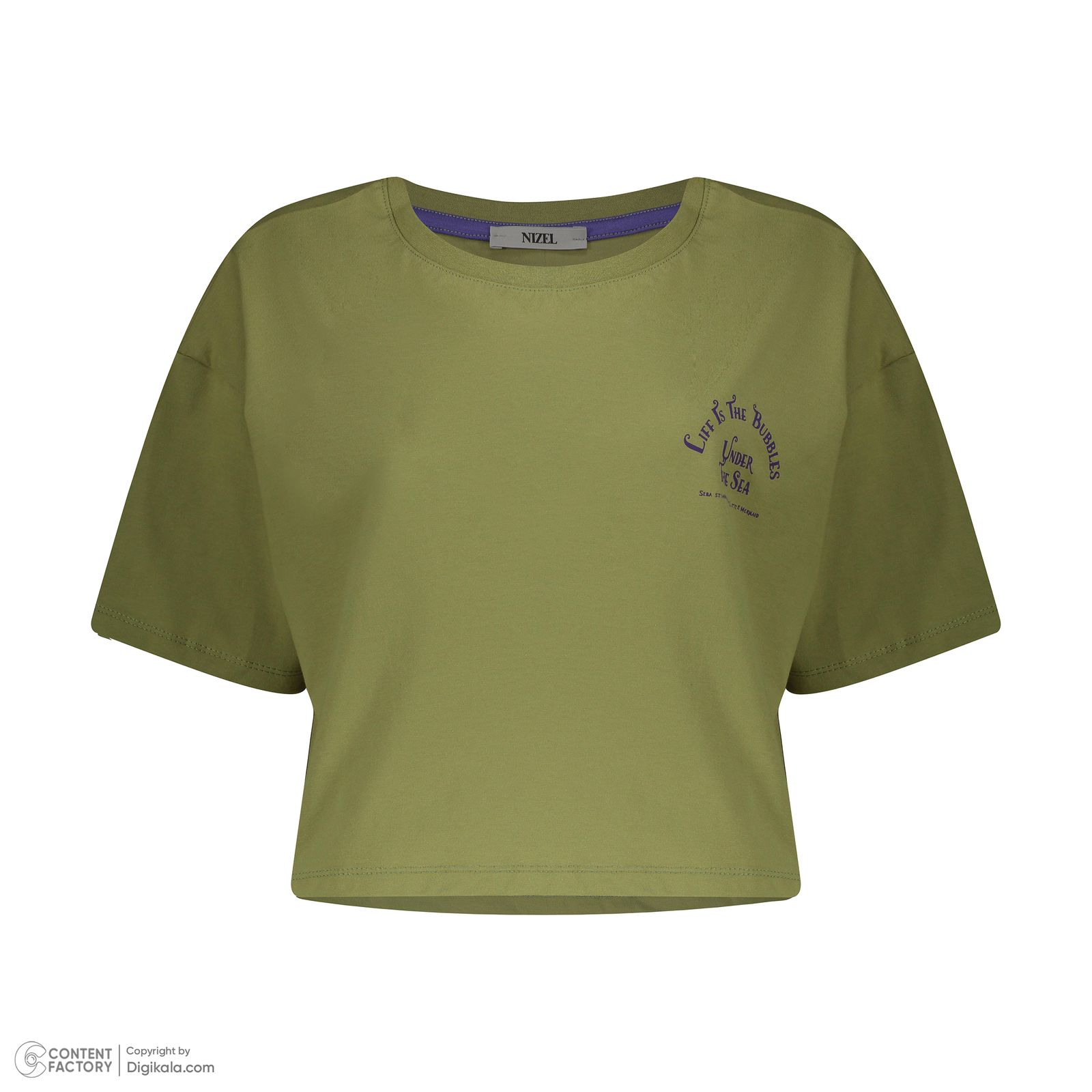کراپ تی شرت آستین کوتاه زنانه نیزل مدل 0698-094 رنگ سبز -  - 3