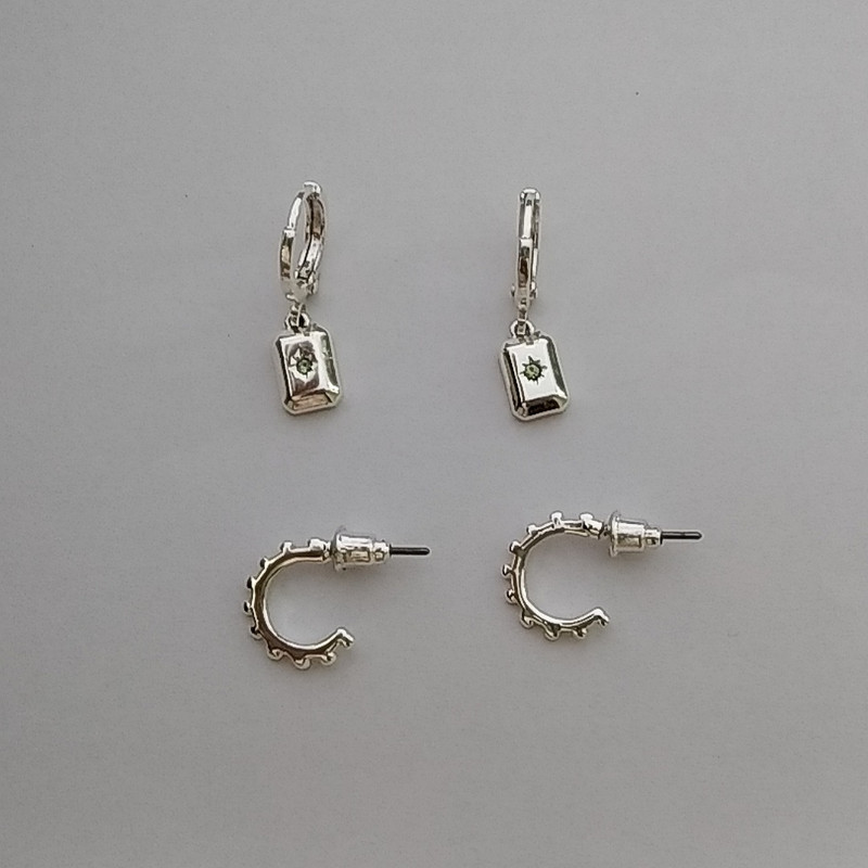 گوشواره زنانه سیکس مدل حلقه ای کد H104 مجموعه 2 عددی