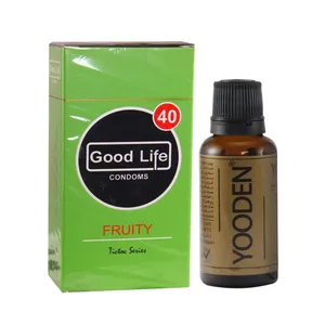 کاندوم گودلایف مدل Fruity 40 بسته ۱۲ عددی به همراه روغن یودن کد 01 حجم 30 میلی لیتر