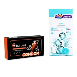 کاندوم ایکس دریم مدل Cold بسته 12 عددی به همراه کاندوم کاندوم مدل Barbed بسته 12 عددی