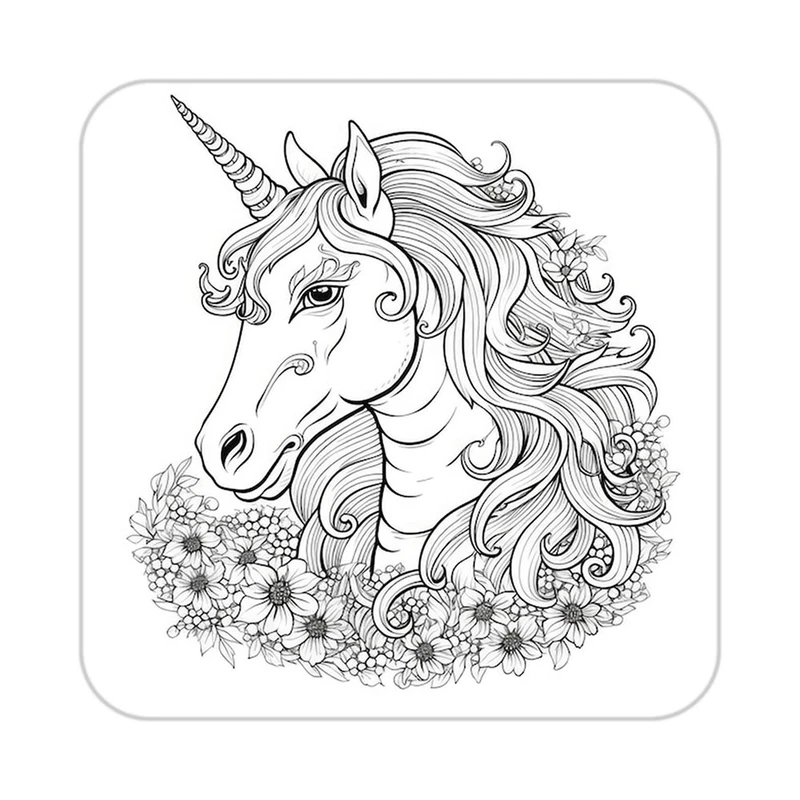 زیر لیوانی کاکتی طرح اسب تک شاخ و یونیکورن مدل mp32569