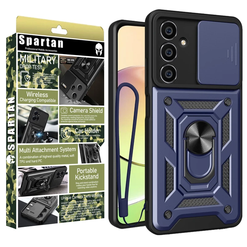 کاور اسپارتان مدل Defender Armor Strap مناسب برای گوشی موبایل سامسونگ Galaxy M14 4G به همراه بندآویز