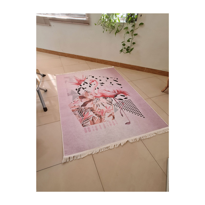 فرش پارچه ای مدل فرشینه طرح فلامینگو