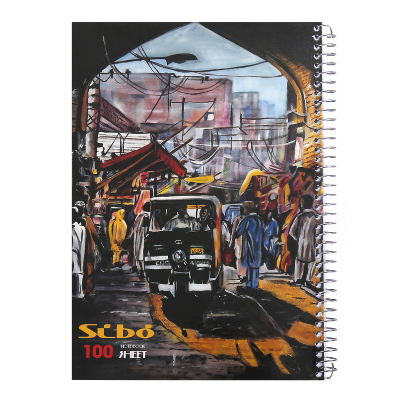 دفتر مشق 100 برگ سیبو طرح بازار کد S-307