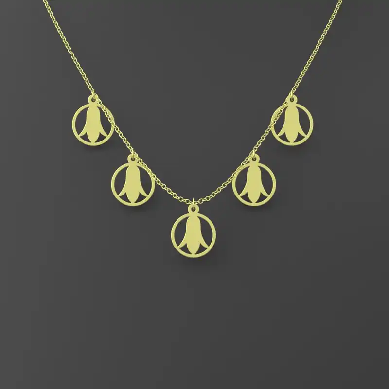 گردنبند طلا 18 عیار زنانه مدوپد مدل گل کد RNA12491