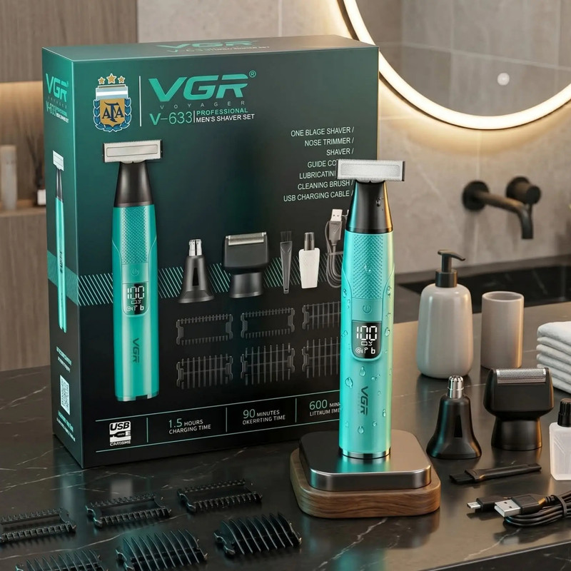 ماشین اصلاح موی بدن و صورت شارژی وی جی آر مدل V-633