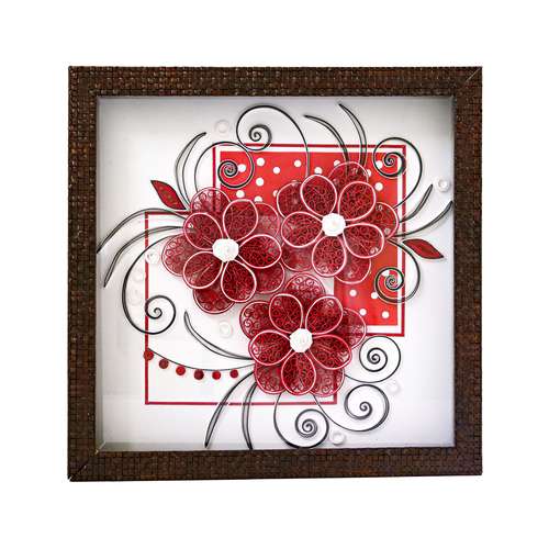 تابلو ملیله کاغذی طرح 3 گل