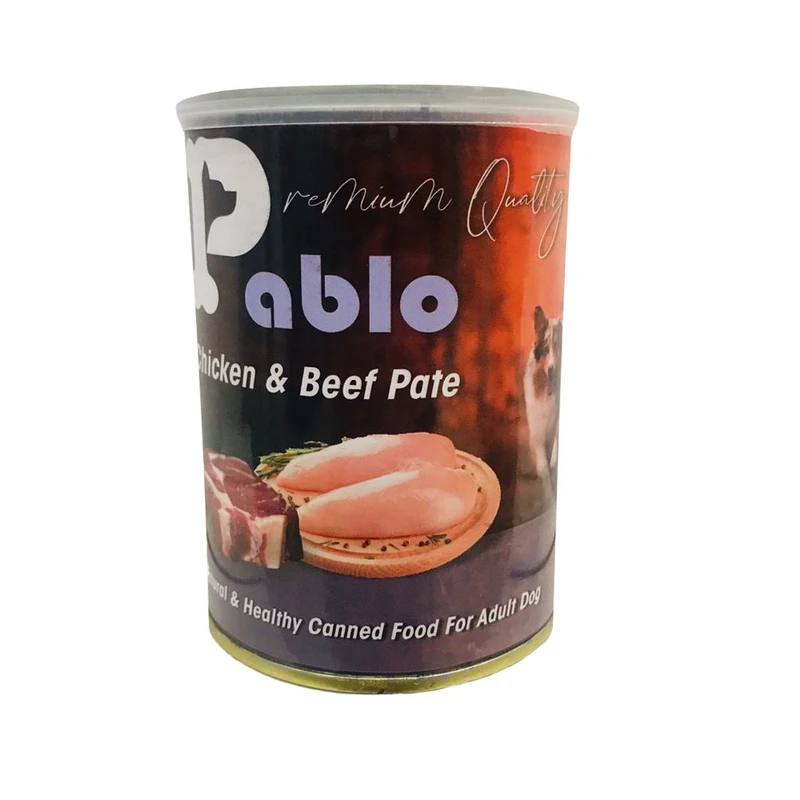 کنسرو غذای سگ پابلو مدل chicken&amp;beef pate وزن 400 گرم