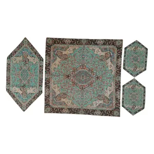 ست 4 تکه رومیزی ترمه مدل سراب