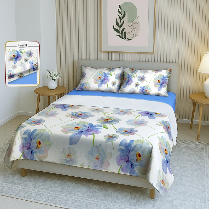 سرویس ملحفه دو نفره 4 تکه پامیل مدل RH760SQ