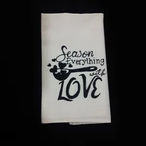 دستمال آشپزخانه مدل تکست طرح love
