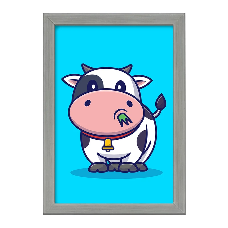 تابلو خندالو طرح  حیوانات بامزه گاو کد 25436