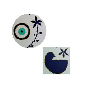 دیوارکوب مدل چوبی طرح چشم نظر مجموعه 2 عددی