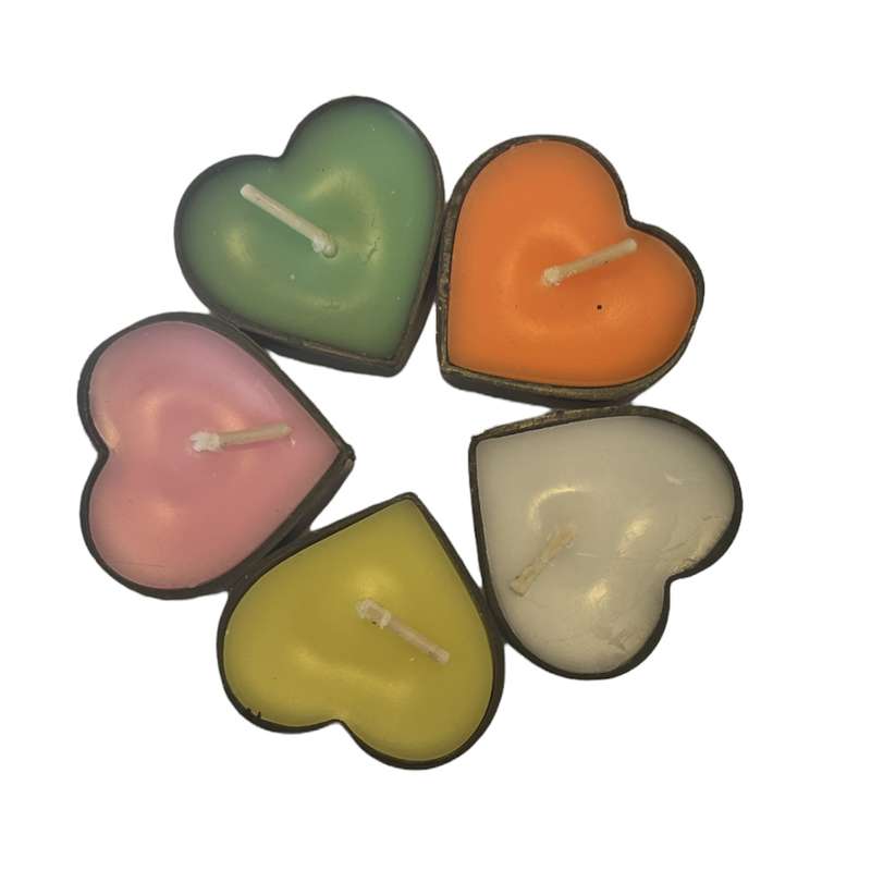 شمع پارتی لند تهران مدل وارمر قلب کد 1123 بسته 5 عددی