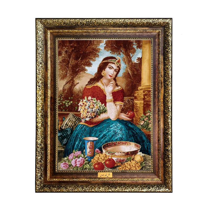 تابلو فرش ماشینی نقش نگار رضوی طرح چهره کد 1506KH