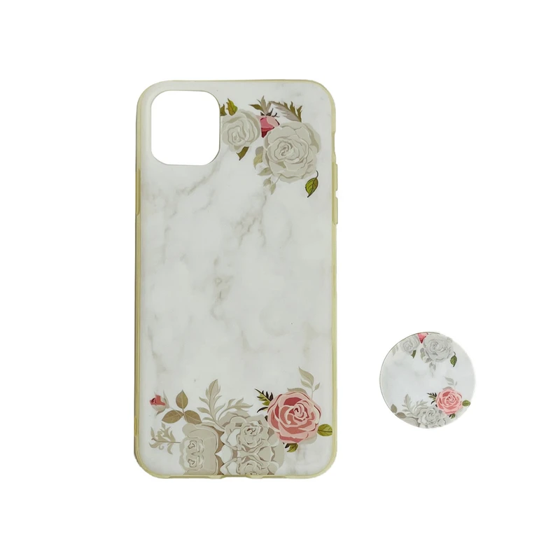 کاور مدل Flower06 مناسب برای گوشی موبایل اپل Iphone 11Pro Max به همراه پاپ سوکت