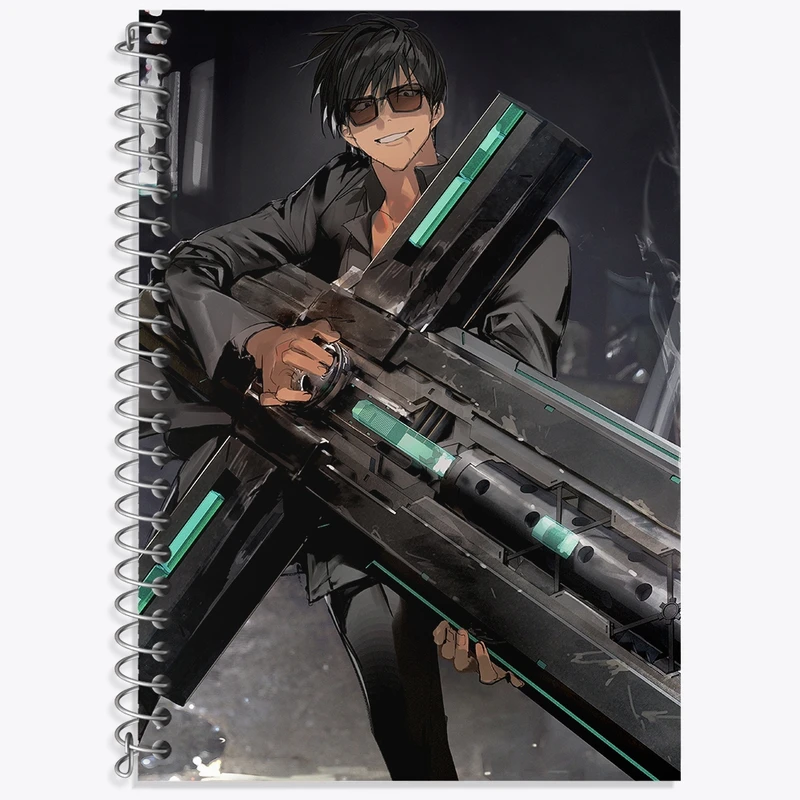 دفتر زبان 50 برگ خندالو مدل دو خط طرح نیکولاس انیمه تریگان (Trigun) کد 36218