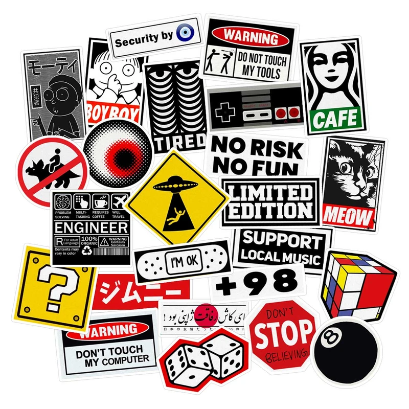 استیکر لپ تاپ ماسا دیزاین طرح I AM OK کد ST مجموعه 25 عددی