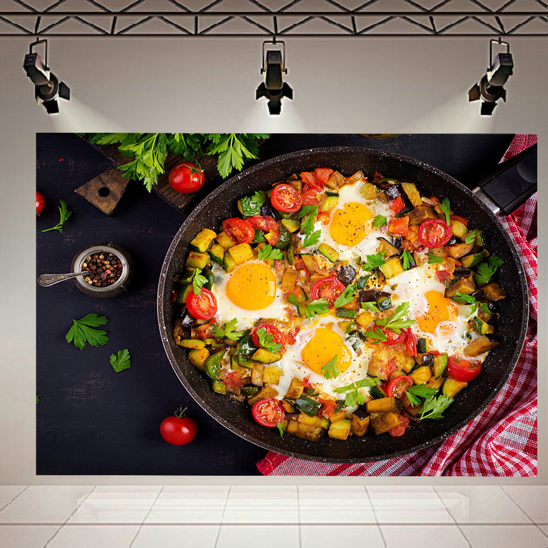 تابلو بوم مدل چرم مخمل طرح غذا مدل صبحانه کد AR3730