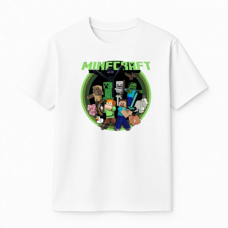 تی‌شرت آستین کوتاه پسرانه مدل ماینکرفت کد 6 