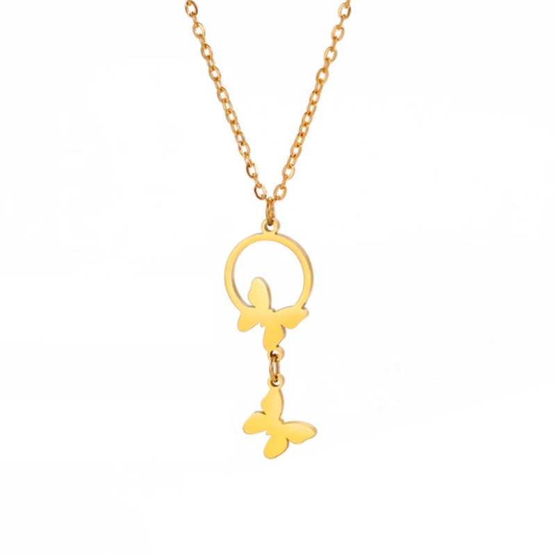 گردنبند طلا 18 عیار زنانه مدل پروانه