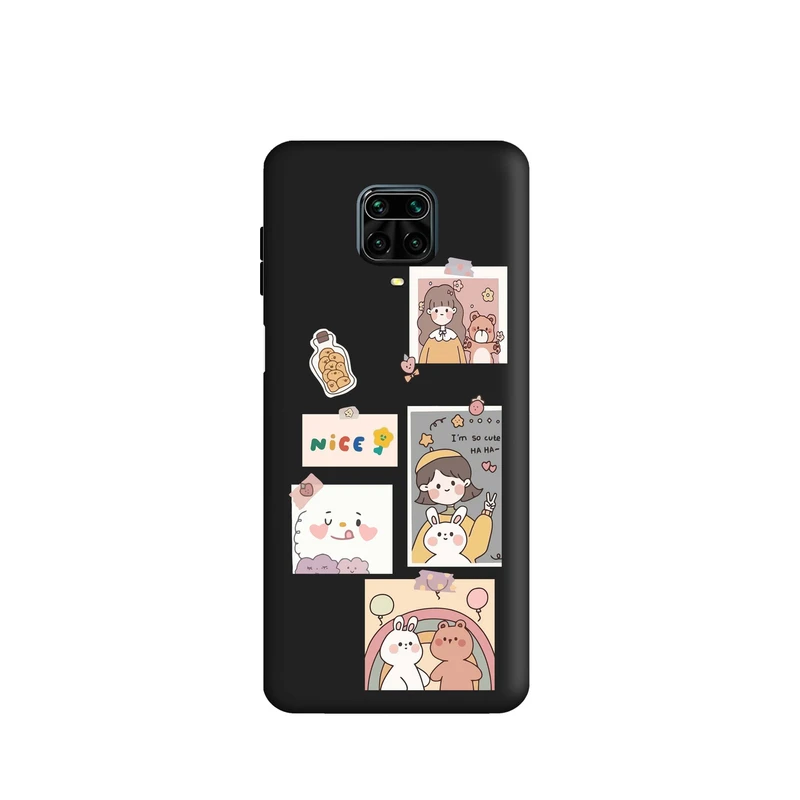 کاور قاب گارد طرح دختر و خرس کد t9314 مناسب برای گوشی موبایل شیائومی Redmi Note 9s / Redmi Note 9 Pro