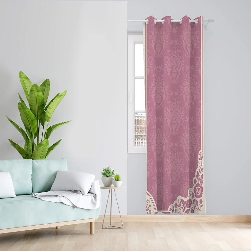 پرده طرح کتیبه مدل مخمل پانچی کد 1852 z سایز 140x200 سانتی متر