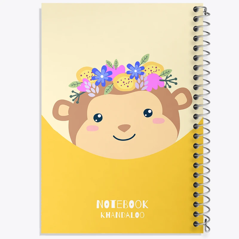 دفتر ژورنال نویسی 50 برگ خندالو مدل نقطه ای طرح میمون کیوت کد N1535