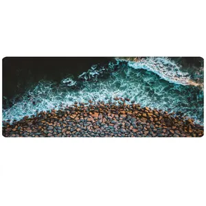 پادری مدل سه لایه رویه مخمل طرح دریا کد L1405 سایز 110x45 سانتی متر