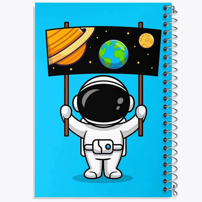 دفتر مشق 100 برگ خندالو طرح فضانورد کد 25129